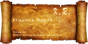 Krajcsik Rudolf névjegykártya